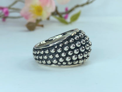 Michael Dawkins Sterling Silver Beaded Bell Ring 9.5 JR9635