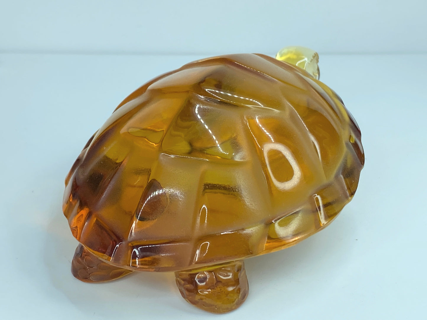 Lalique Molded Amber Crystal Glass Turtle Figure A112