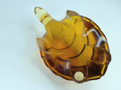 Lalique Molded Amber Crystal Glass Turtle Figure A112