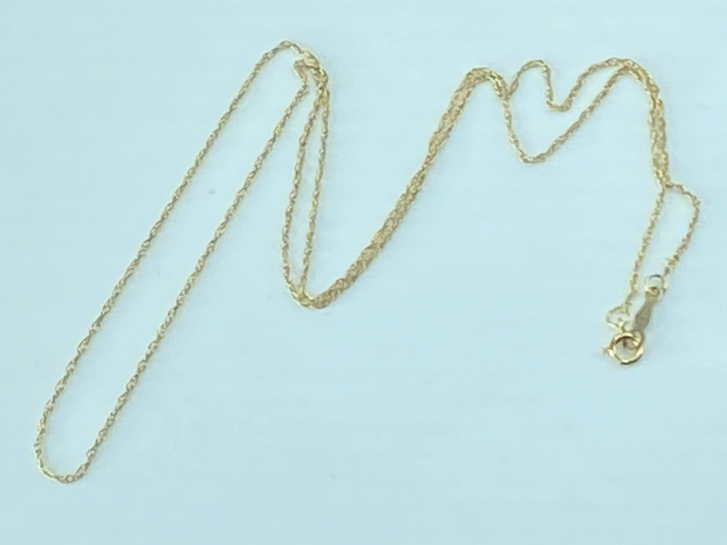 14K yellow gold 1.0mm fancy double cable link necklace chain 18.5" JR513