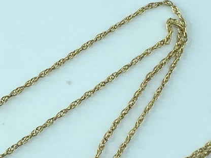14K yellow gold 1.0mm fancy double cable link necklace chain 18.5" JR513