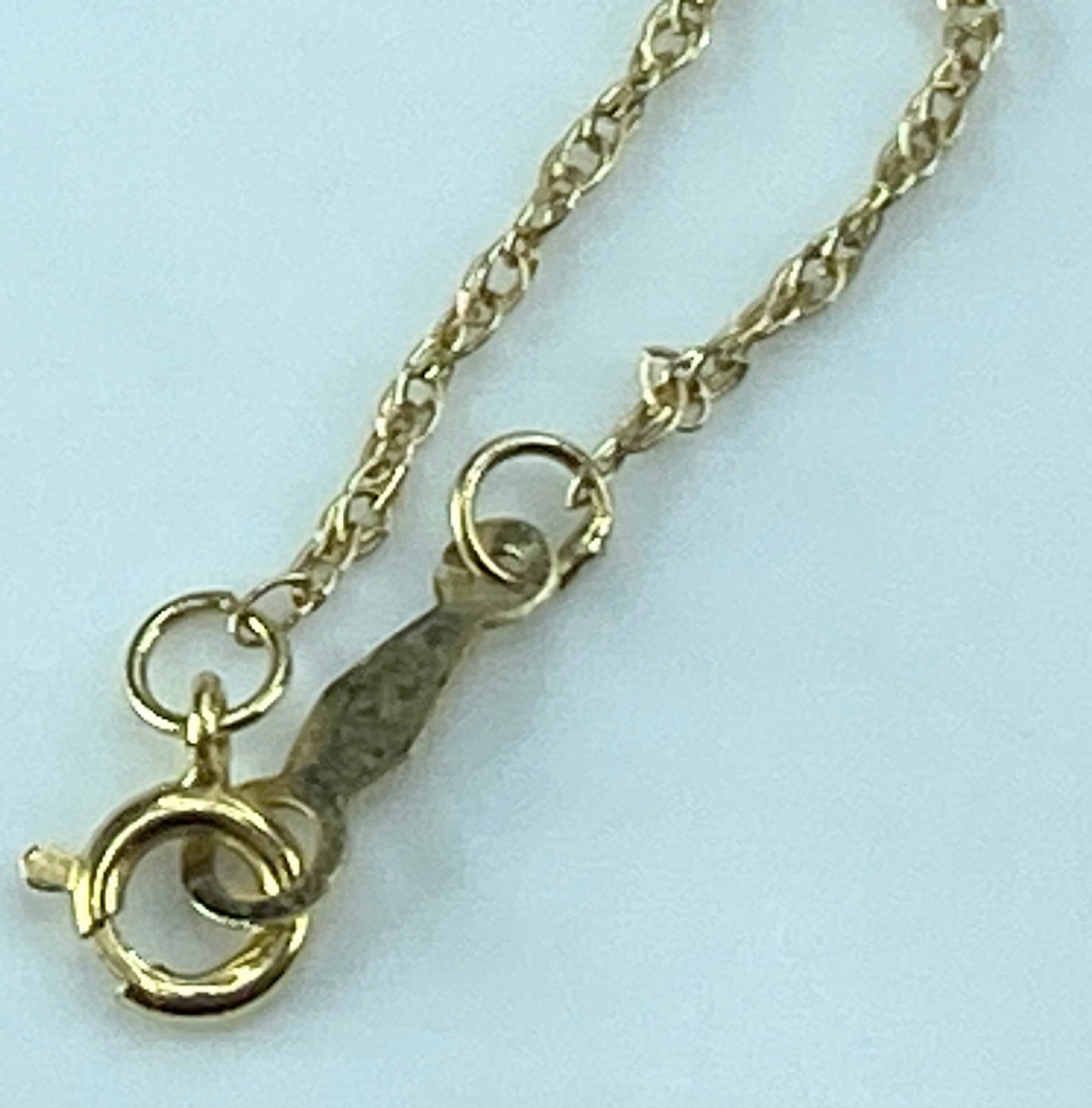 14K yellow gold 1.0mm fancy double cable link necklace chain 18.5" JR513