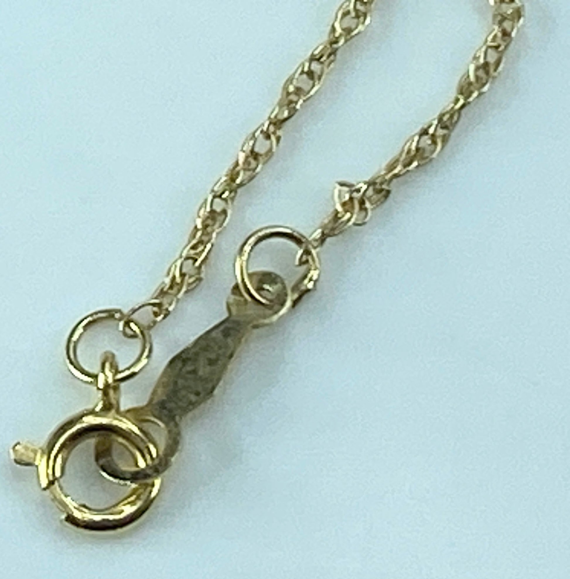 14K yellow gold 1.0mm fancy double cable link necklace chain 18.5" JR513