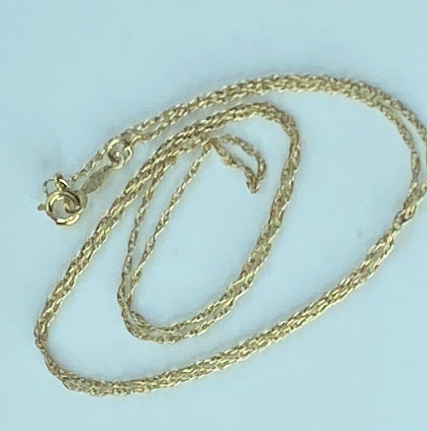 14K yellow gold 1.0mm fancy double cable link necklace chain 18.5" JR513