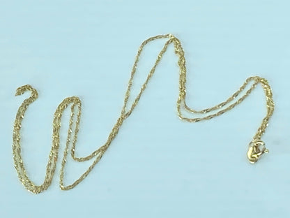 Italy 14K yellow gold 1.13mm Singapore link chain 20" 1.4g JR514