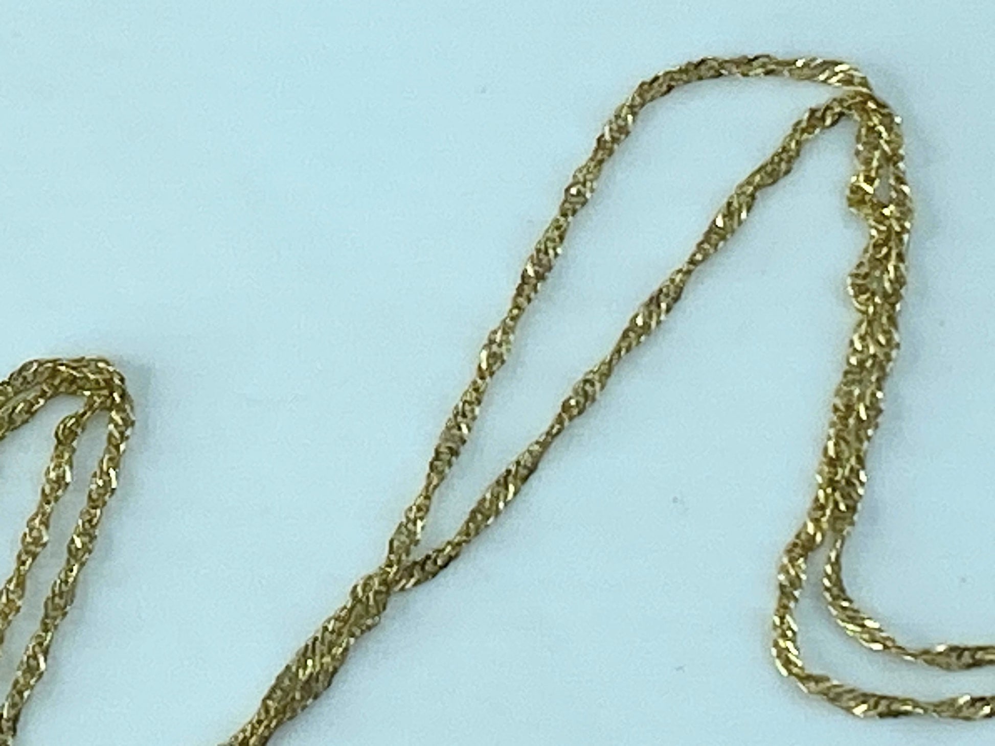 Italy 14K yellow gold 1.13mm Singapore link chain 20" 1.4g JR514