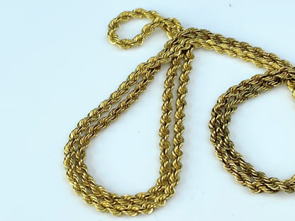 2.0mm Rope link necklace in 14K yellow gold