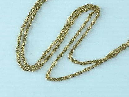 Italy 14K yellow gold 1.13mm Singapore link chain 20" 1.4g JR514