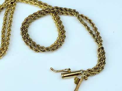 2.0mm Rope link necklace in 14K yellow gold