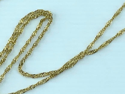 Italy 14K yellow gold 1.13mm Singapore link chain 20" 1.4g JR514