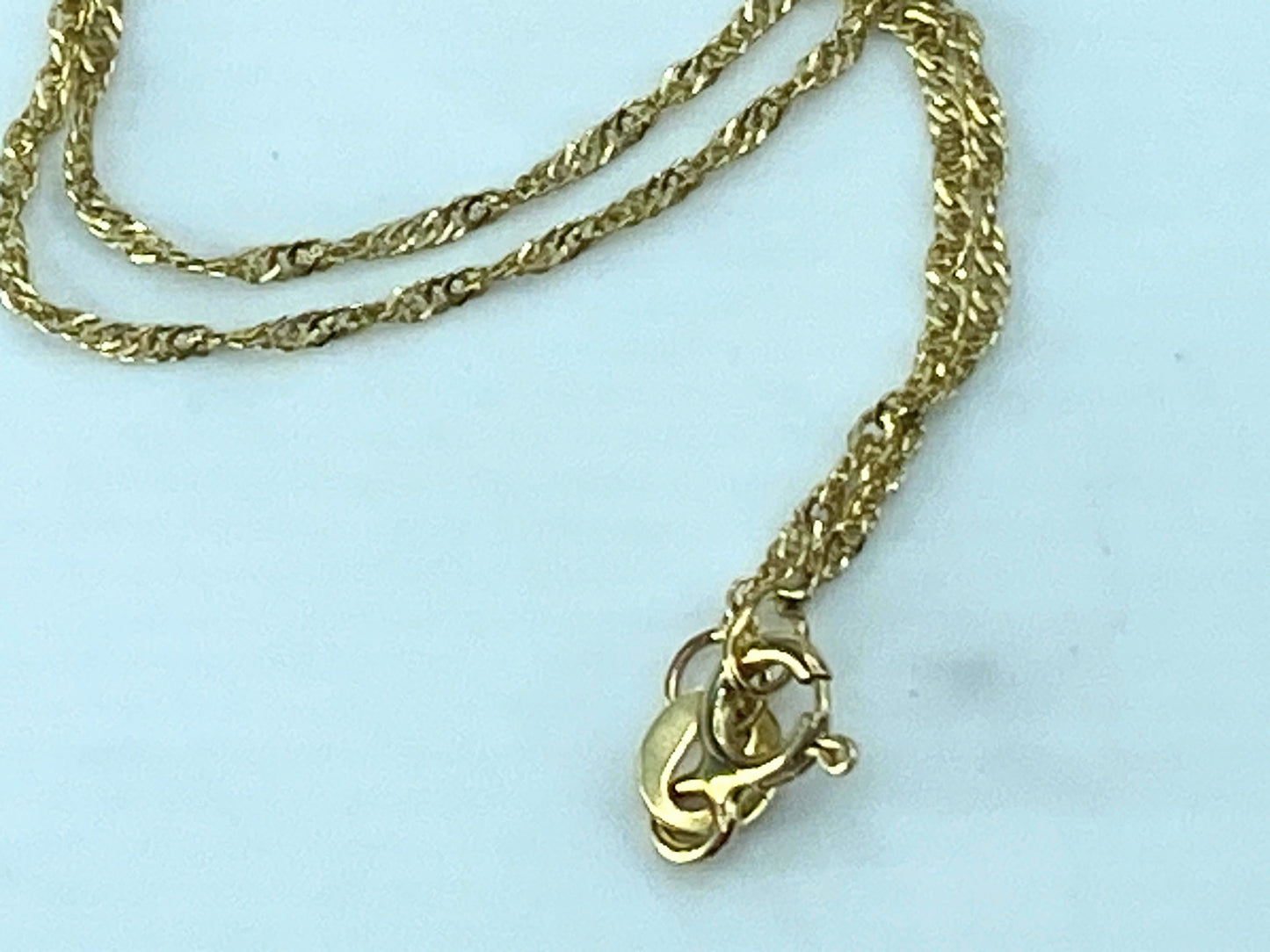 Italy 14K yellow gold 1.13mm Singapore link chain 20" 1.4g JR514