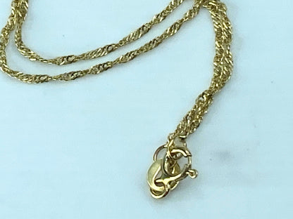 Italy 14K yellow gold 1.13mm Singapore link chain 20" 1.4g JR514