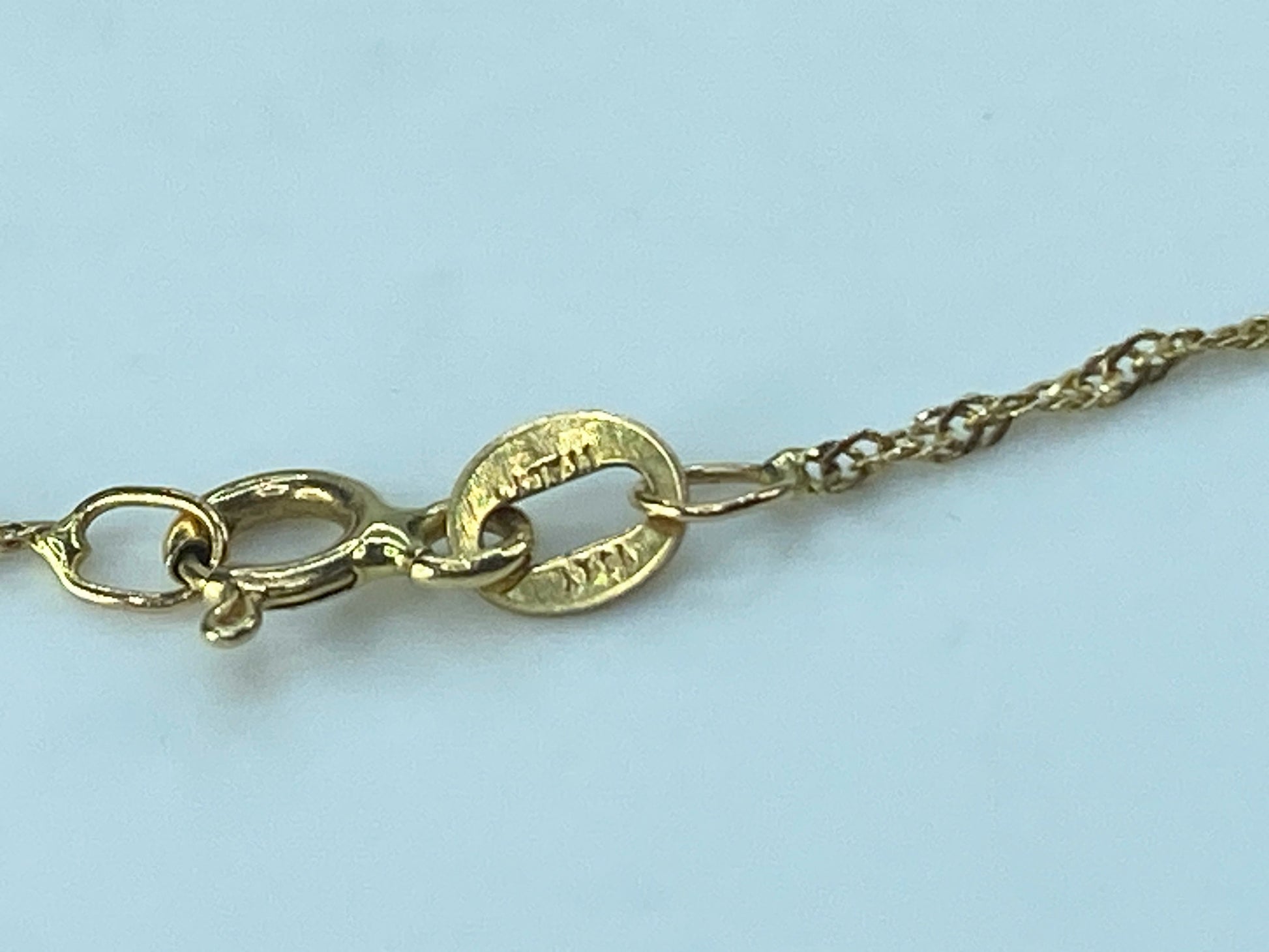 Italy 14K yellow gold 1.13mm Singapore link chain 20" 1.4g JR514
