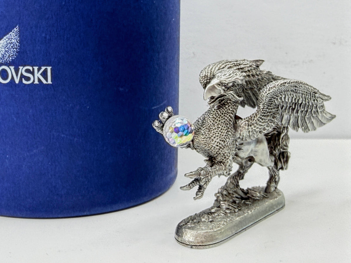 Ral Partha Pewter Griffin Swarovski Crystal Ball Vintage Fantasy Figure S362