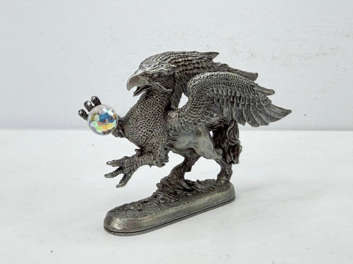 Ral Partha Pewter Griffin Swarovski Crystal Ball Vintage Fantasy Figure S362