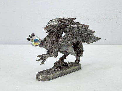 Ral Partha Pewter Griffin Swarovski Crystal Ball Vintage Fantasy Figure S362