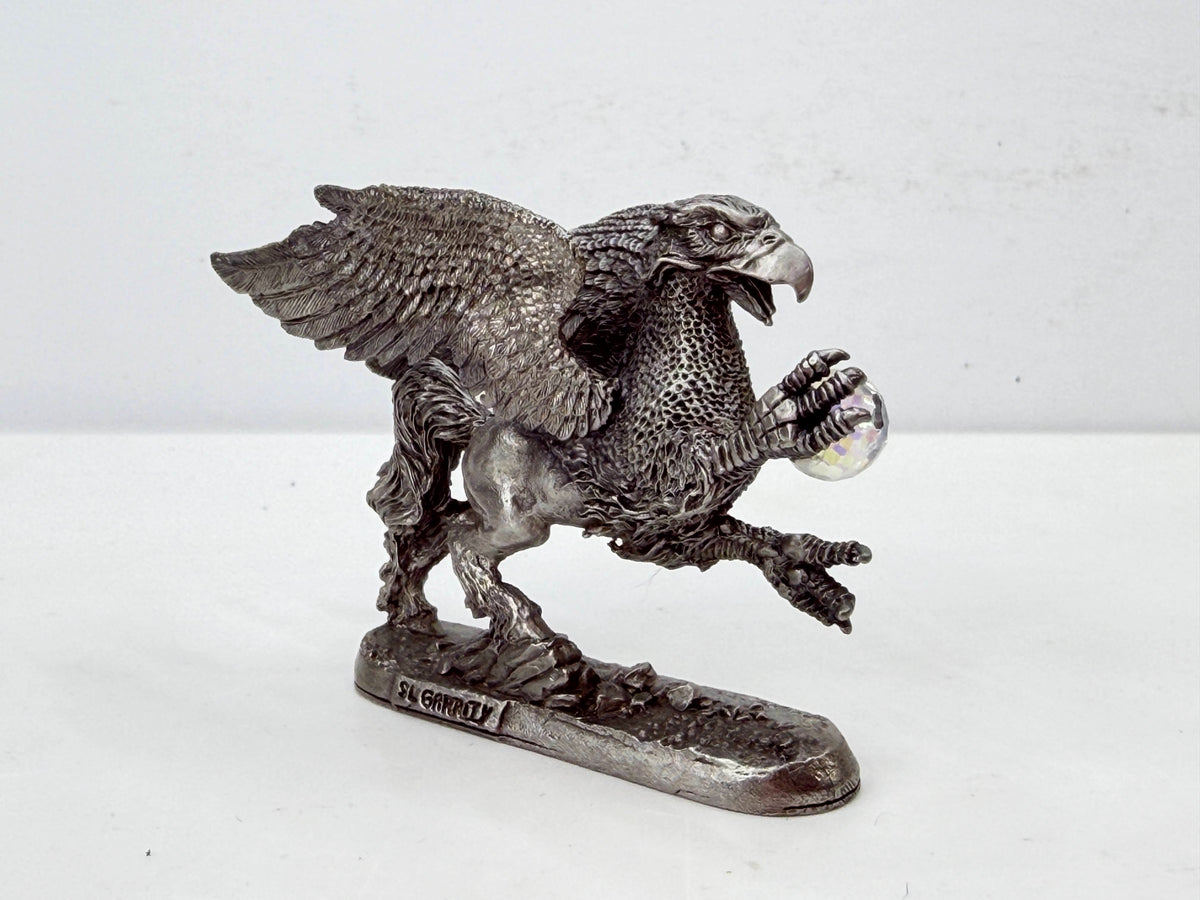 Ral Partha Pewter Griffin Swarovski Crystal Ball Vintage Fantasy Figure S362
