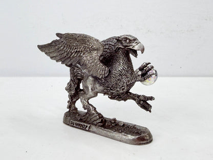 Ral Partha Pewter Griffin Swarovski Crystal Ball Vintage Fantasy Figure S362