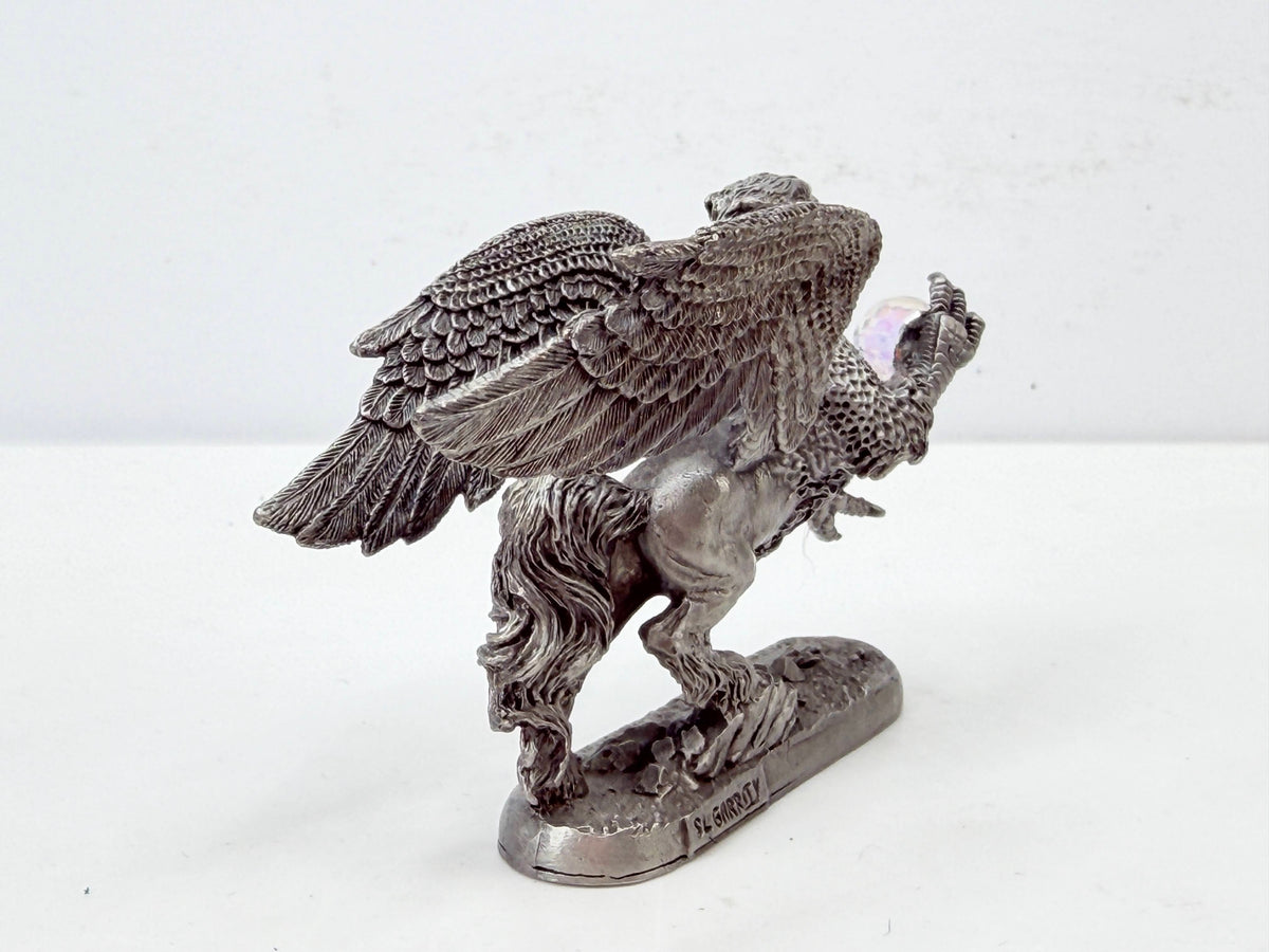 Ral Partha Pewter Griffin Swarovski Crystal Ball Vintage Fantasy Figure S362