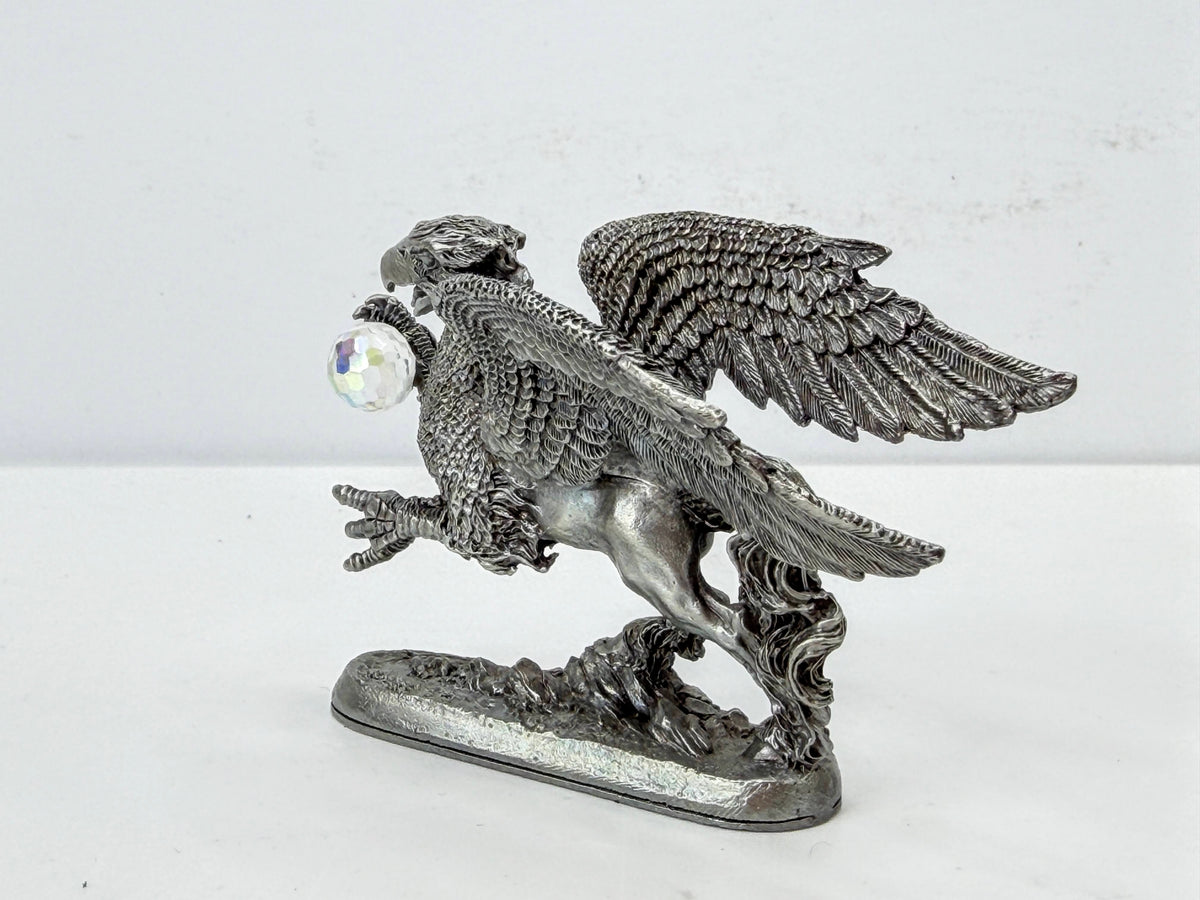 Ral Partha Pewter Griffin Swarovski Crystal Ball Vintage Fantasy Figure S362