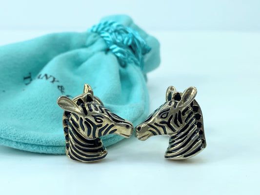 Tiffany & Co. Silver & Enamel Zebra Cufflinks 24g SS100