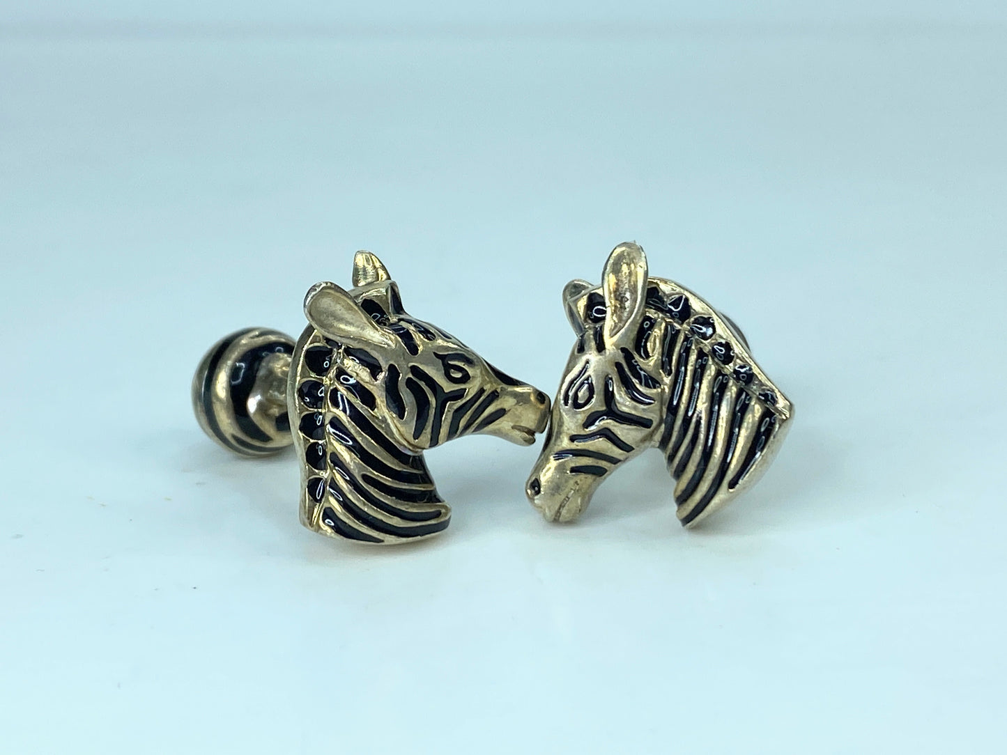 Tiffany & Co. Silver & Enamel Zebra Cufflinks 24g SS100