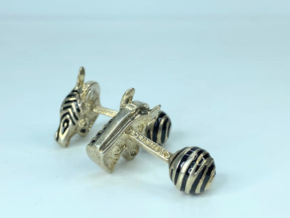 Tiffany & Co. Silver & Enamel Zebra Cufflinks 24g SS100