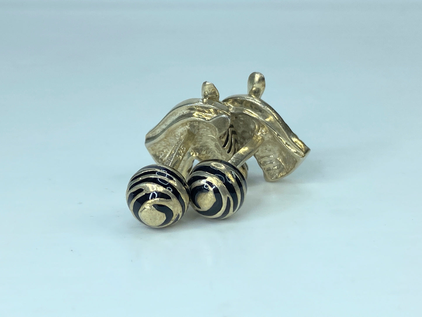 Tiffany & Co. Silver & Enamel Zebra Cufflinks 24g SS100