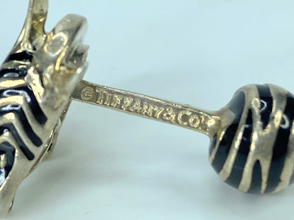 Tiffany & Co. Silver & Enamel Zebra Cufflinks 24g SS100