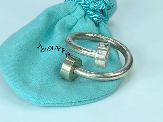 Tiffany & Co. Sterling Silver Nail motif scarf ring 23.8g 1.5" SS101
