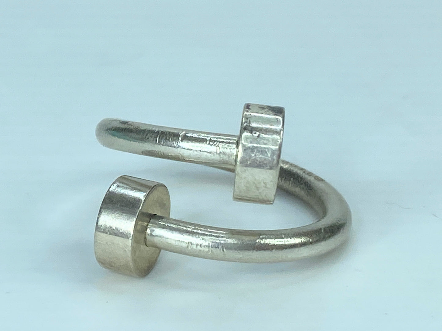 Tiffany & Co. Sterling Silver Nail motif scarf ring 23.8g 1.5" SS101