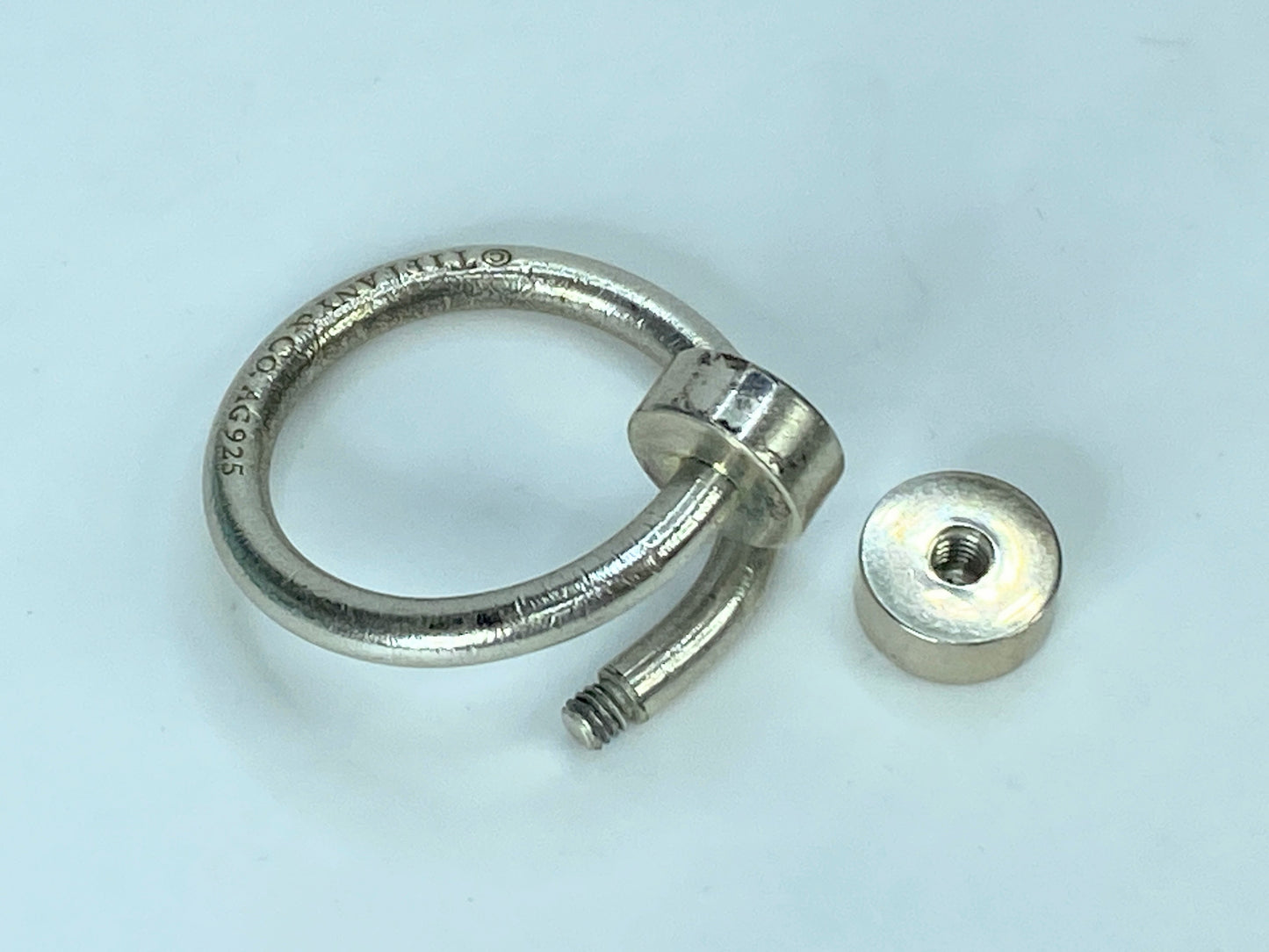 Tiffany & Co. Sterling Silver Nail motif scarf ring 23.8g 1.5" SS101