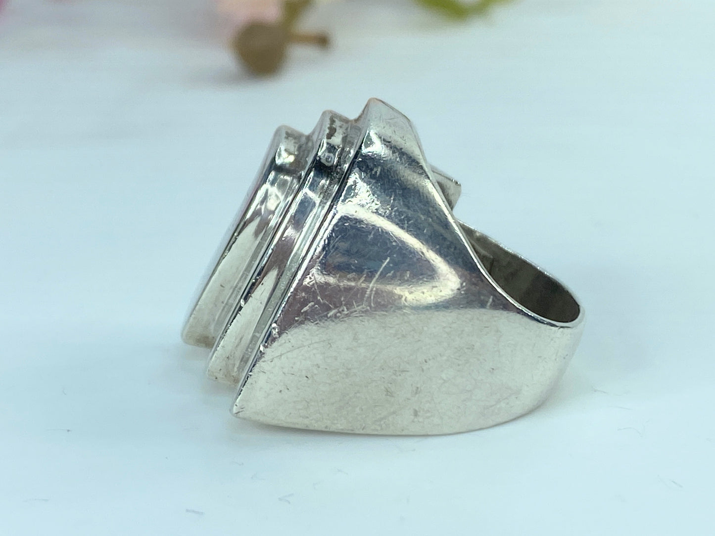 Brutalist band sterling silver women ring handmade 14.1g JR9646