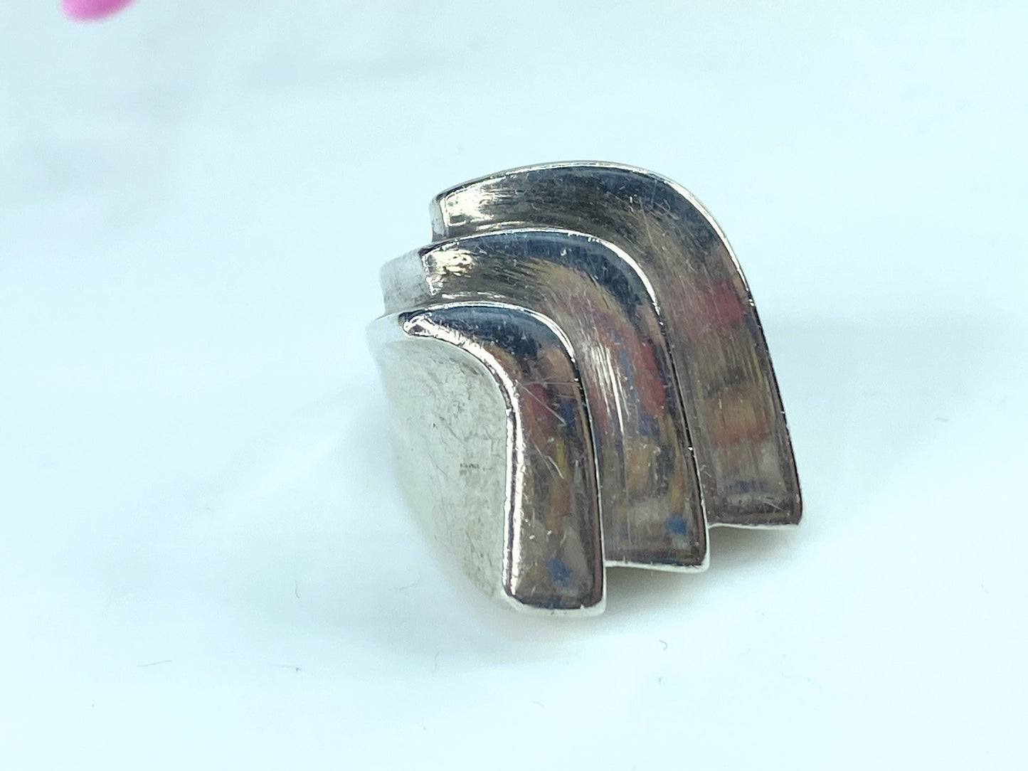 Brutalist band sterling silver women ring handmade 14.1g JR9646