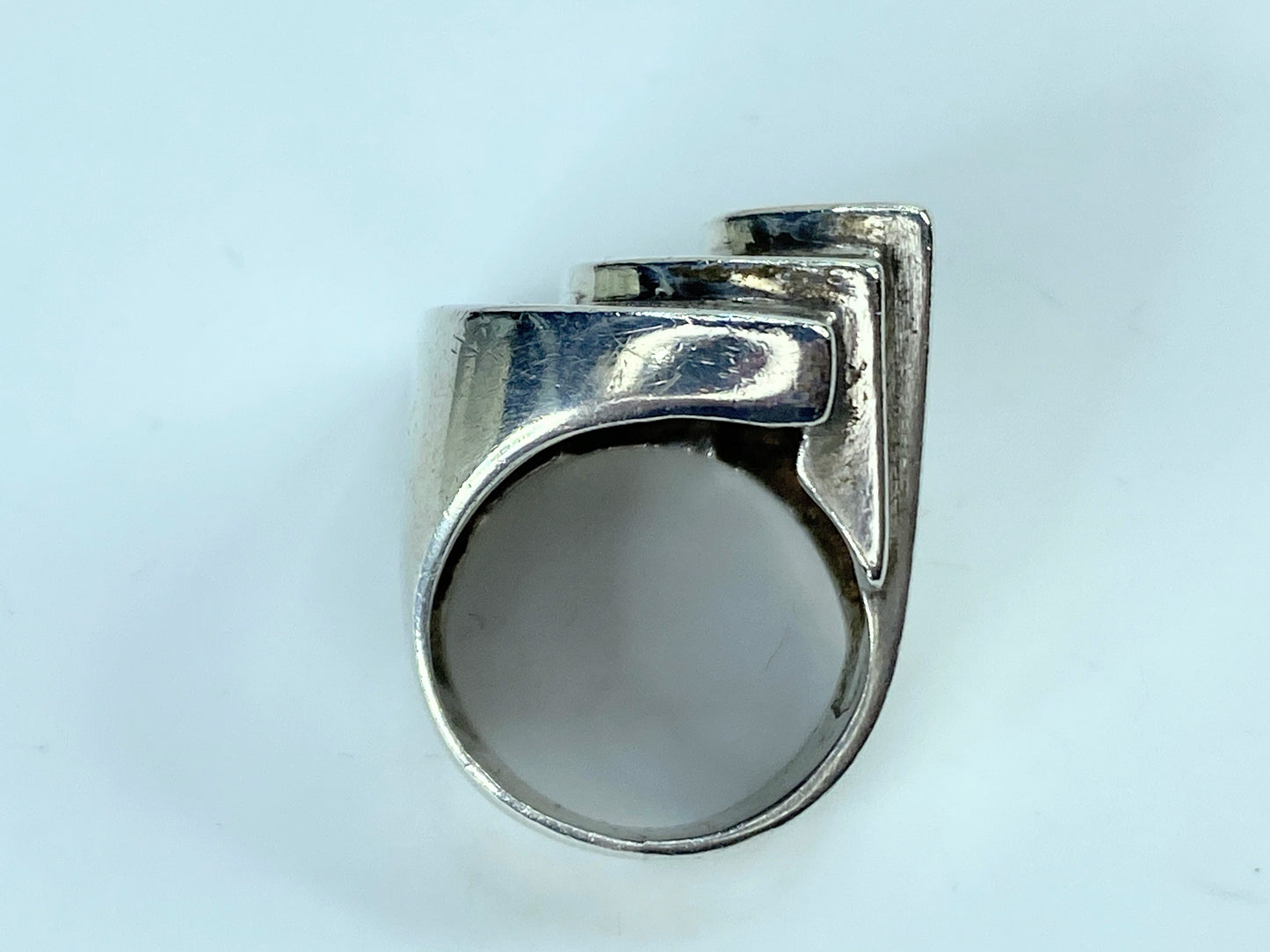 Brutalist band sterling silver women ring handmade 14.1g JR9646