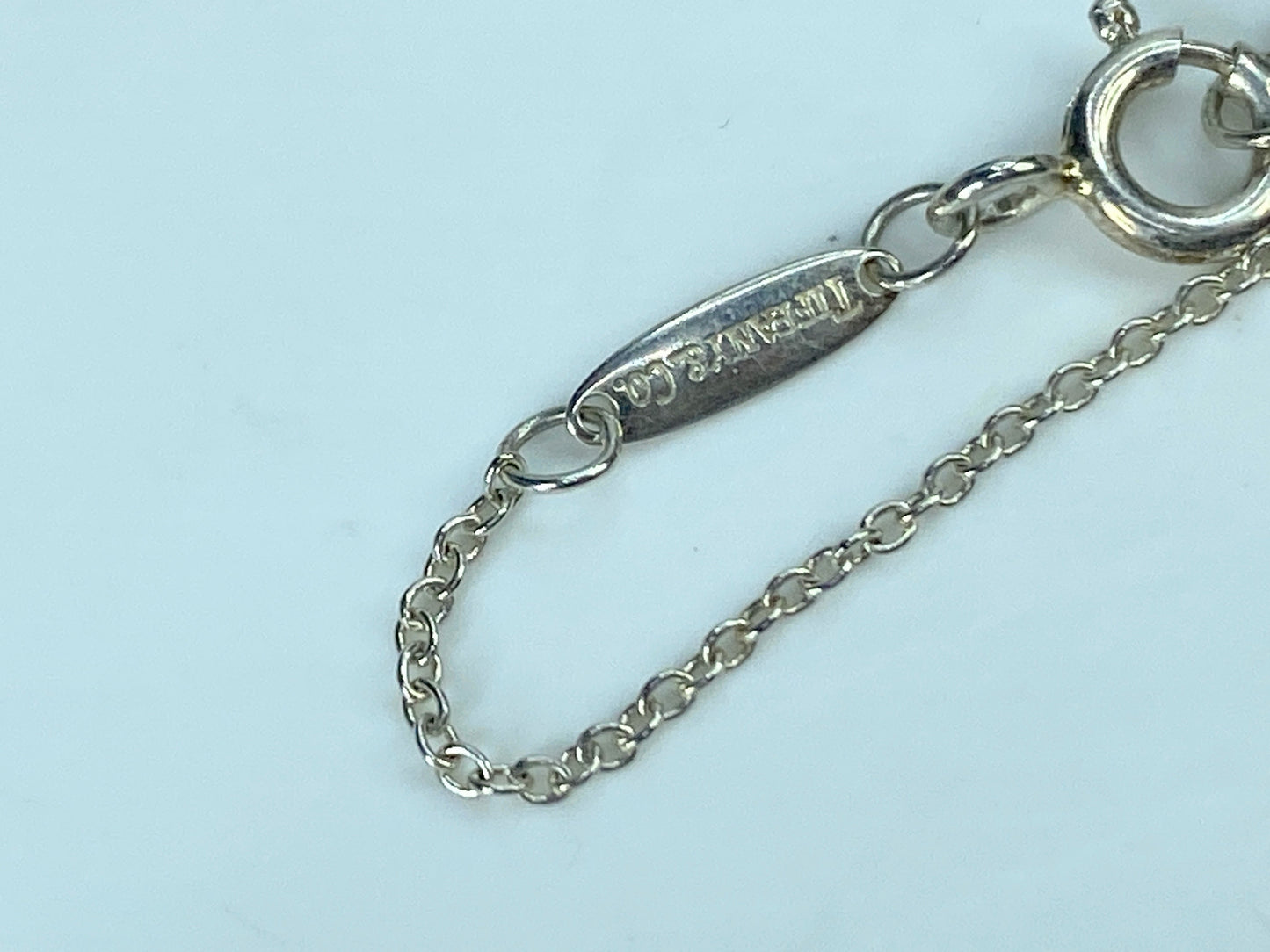 Customized Bedazzled Embellished Tiffany Silver Cat Heart Tag necklace 16" JR897
