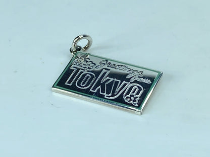 Tiffany & Co. Enamel "Greetings from Tokyo" Postcard Charm 4g 22x14.3mm JR898