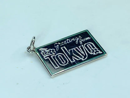 Tiffany & Co. Enamel "Greetings from Tokyo" Postcard Charm 4g 22x14.3mm JR898