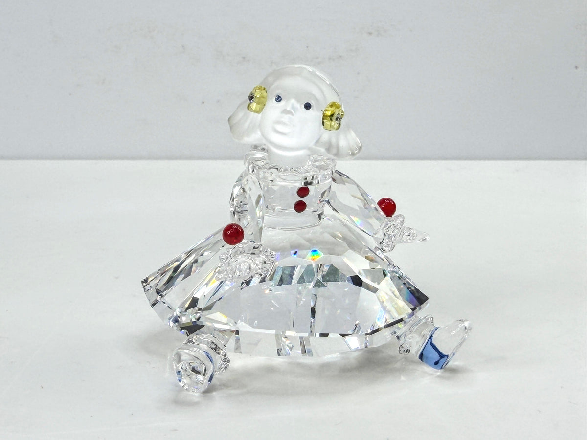 Swarovski Crystal: Retired Doll Girl Puppe Cheerful Times 626247 COA Mirror S370