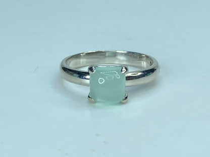 Tiffany & Co. 925 Paloma Picasso Aqua Chalcedony Cabochon Sugar ring s7.5 JR899
