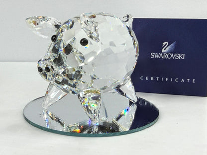 Swarovski Crystal Retired Large Pig Figurine Max Schreck Vintage 1982 S367