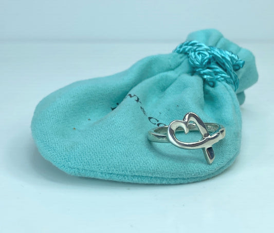 Tiffany & Co. Sterling Silver Loving Heart Ring size 7 3.3g w/box JR900