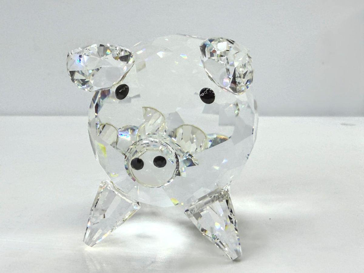 Swarovski Crystal Retired Large Pig Figurine Max Schreck Vintage 1982 S367