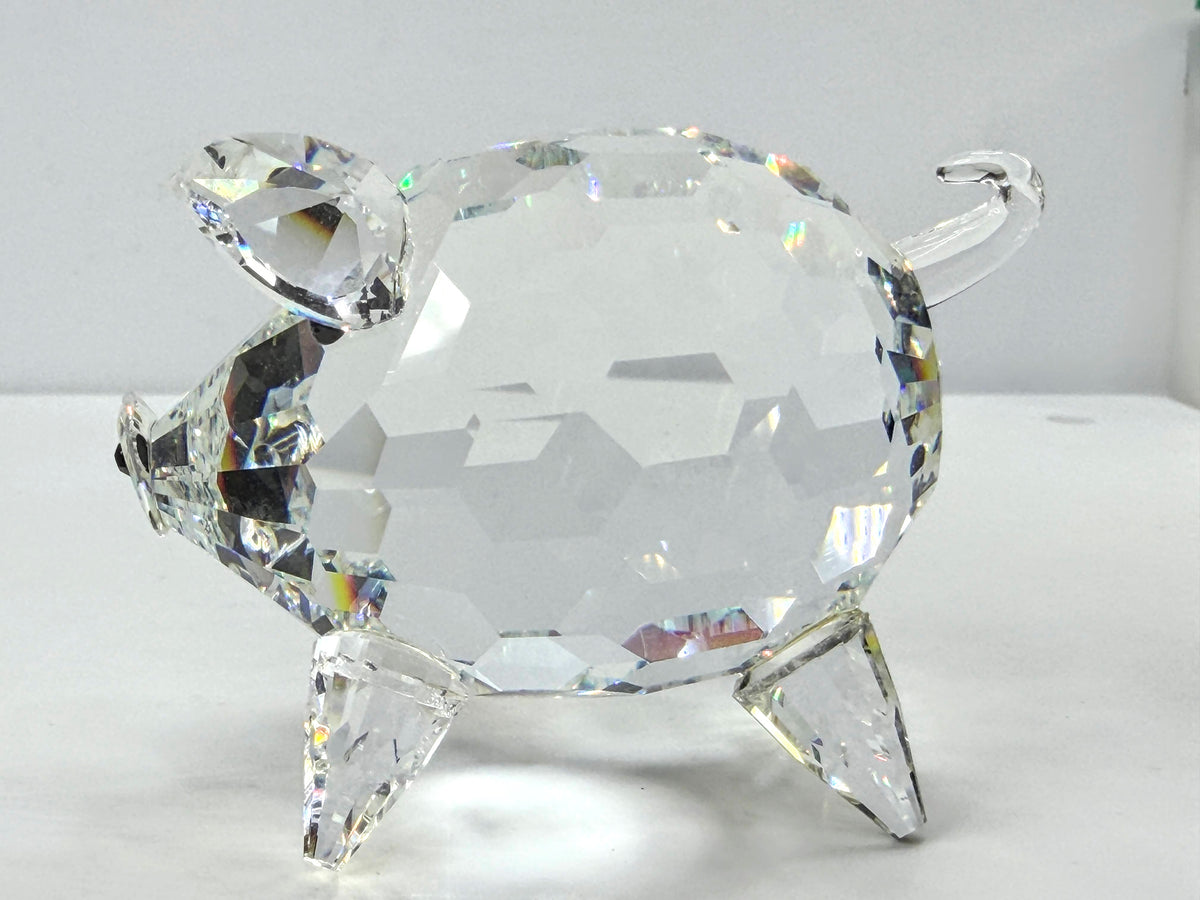 Swarovski Crystal Retired Large Pig Figurine Max Schreck Vintage 1982 S367