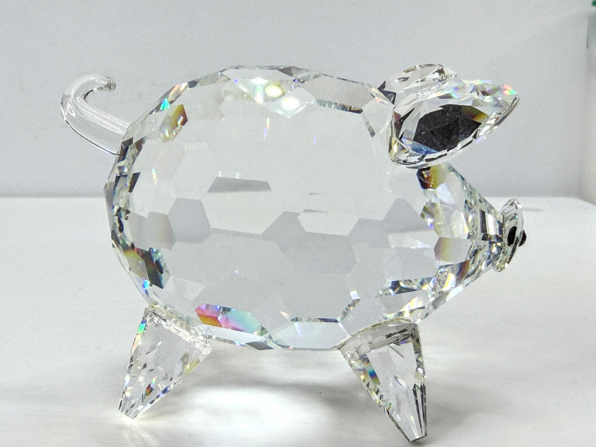 Swarovski Crystal Retired Large Pig Figurine Max Schreck Vintage 1982 S367