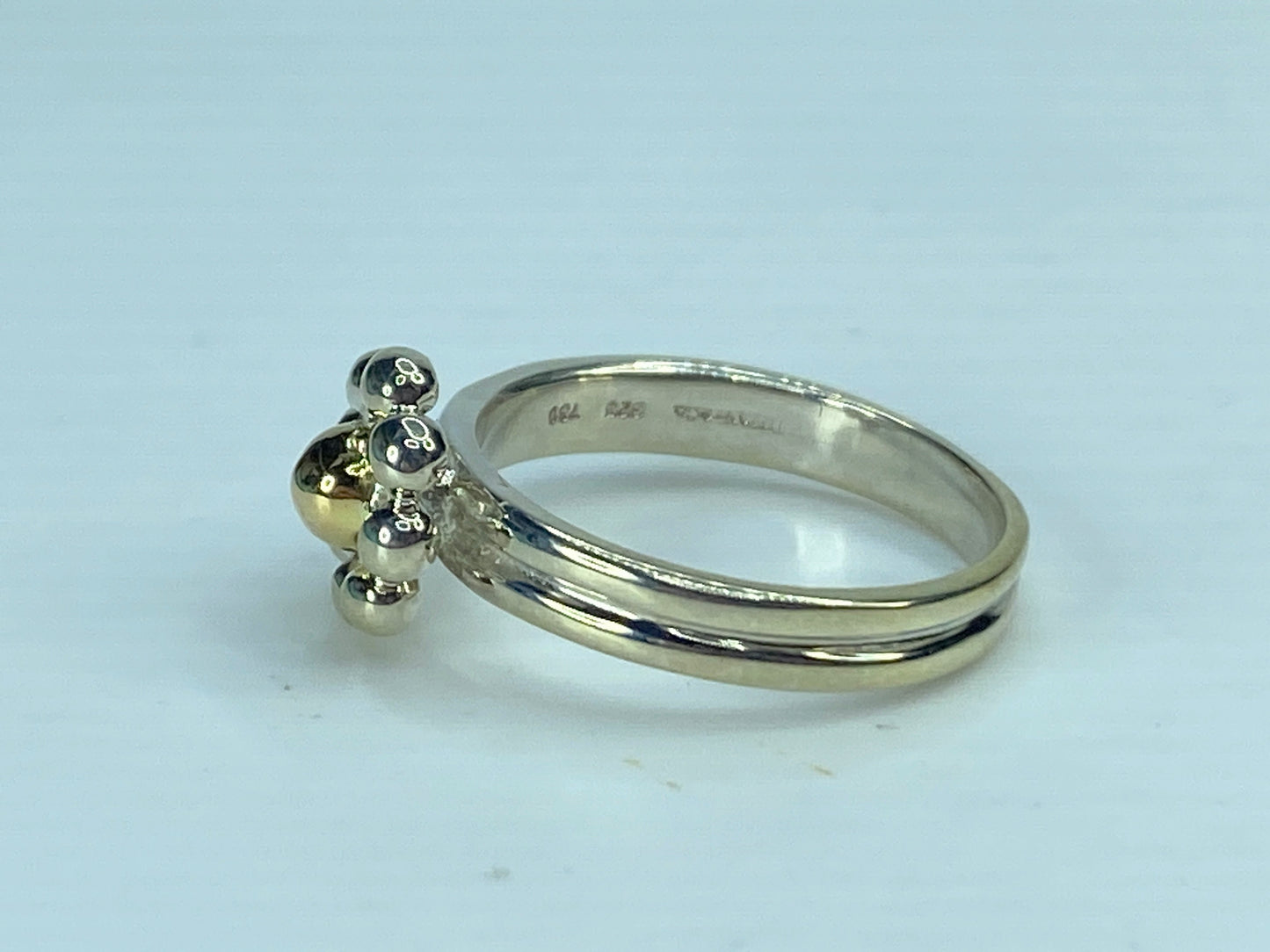 Tiffany & Co Paloma Picasso Sterling 18k Gold Daisy Jolie Bead Flower Ring JR901