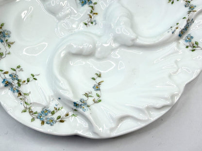 Antique Haviland Limoges Forget-Me-Not Oyster Plate A835