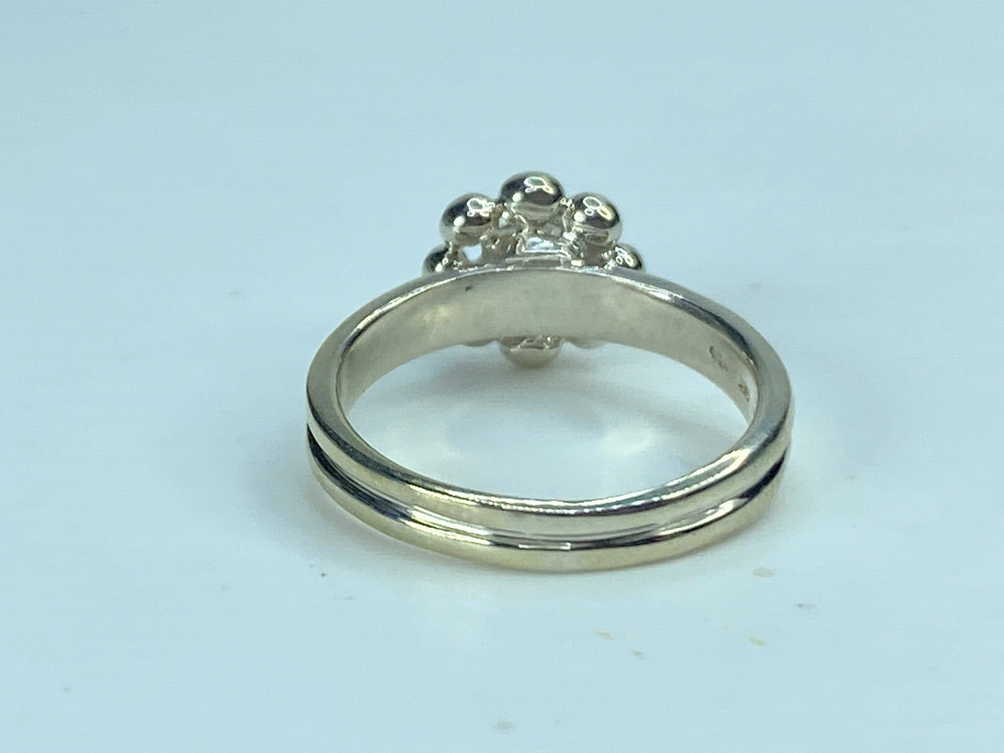 Tiffany & Co Paloma Picasso Sterling 18k Gold Daisy Jolie Bead Flower Ring JR901