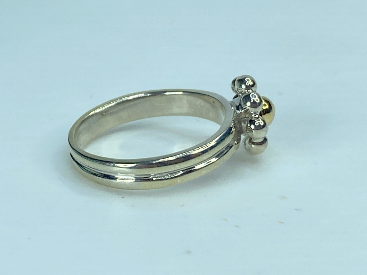 Tiffany & Co Paloma Picasso Sterling 18k Gold Daisy Jolie Bead Flower Ring JR901
