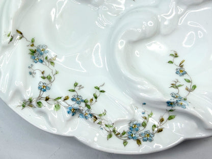 Antique Haviland Limoges Forget-Me-Not Oyster Plate A835